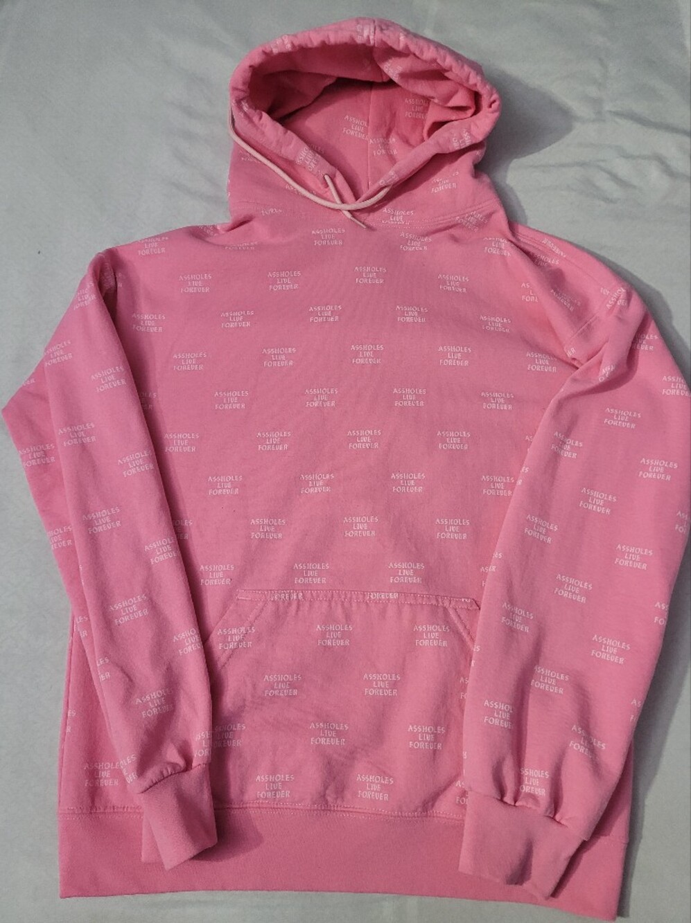 Assholes Live Forever Pink Womens Hoodie